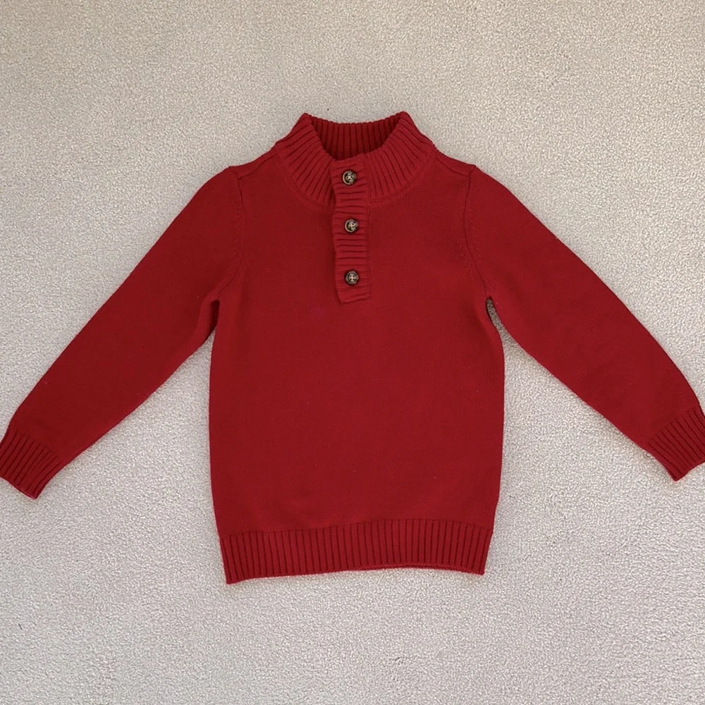 Carter's Red Sweater with Polo Button Collar
